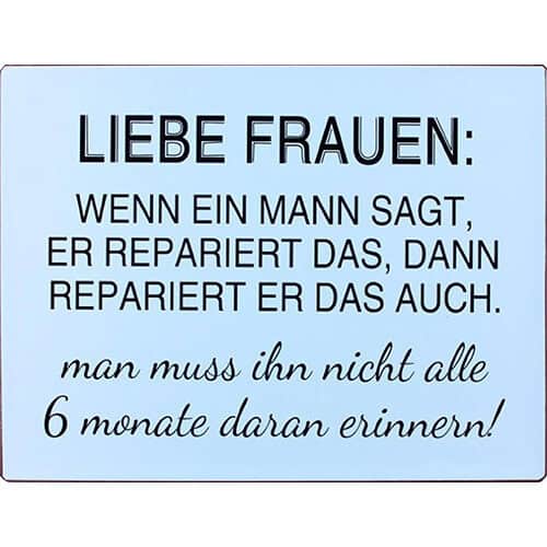 Hintergrundbild mit humorvollem Spruch über Männer und Frauen in deutscher Sprache.