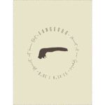 Ein Dinosaurierskelett in einem minimalistischen Design, umgeben von handgeschriebenem Text, auf hel.