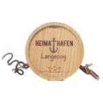 Hafenzeichen aus Holz mit Anker, Heimat Hafen Langeoog, maritime Dekoration, handgefertigt, Naturmat.