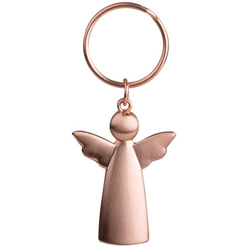 Engelsanhänger aus Metall, roségoldfarben, mit Flügeln, als Schlüsselanhänger oder Dekoration geeign.