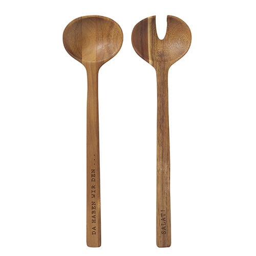 Hölzerne Salatbesteck Set, nachhaltiges Küchenzubehör, handgefertigt, umweltfreundlich, langlebig, i.