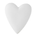 Herzförmiges weißes Dekorationsobjekt, ideal für Valentinstag und romantische Anlässe.