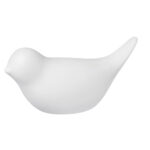Ein minimalistisches, weißes Vogel-Design aus Keramik oder Porzellan.