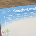 Hochwertiges Stadt-Land-Reiseplanerblatt für Urlaubsplanung und Abenteuer. Perfekt für Familien und.