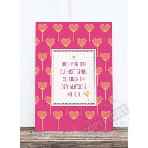Herzliche Valentinskarte mit pinkem Hintergrund und Herzmotiven, ideal für romantische Grüße.