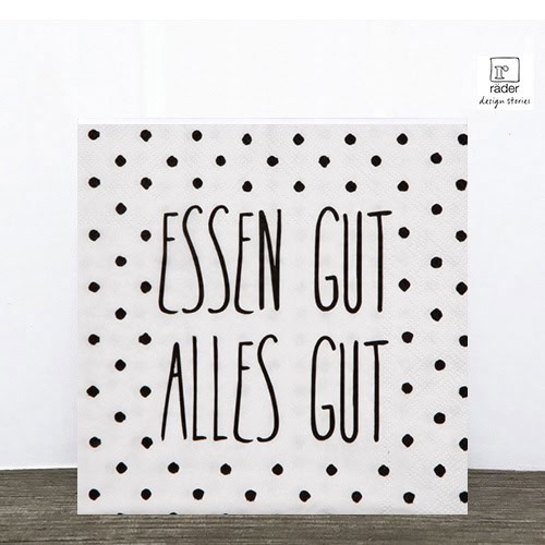 Wandbild mit Spruch "Essen gut, alles gut" und schwarzen Punkten, dekorativ und modern.