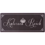 Kalorien Reich Schriftzug mit Krone, elegantes Design, ideal für Ernährung und Diät-Themen.
