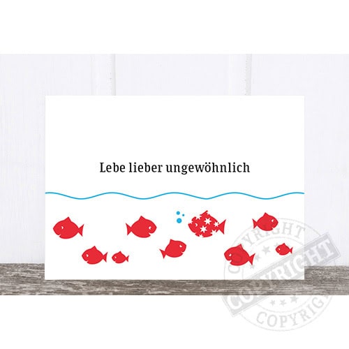 Leben lieber ungewöhnlich mit roten Fischen und einer besonderen Fischart.