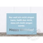 Glückwunschkarte zum Geburtstag mit deutschem Spruch und blauer Gestaltung.