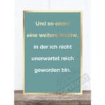 Inspirierendes Zitat über das Ende einer Woche und unerwartete Veränderungen.