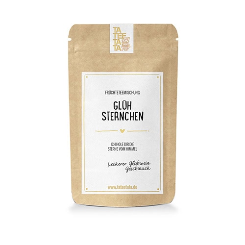 Glühsternchen Früchteteemischung in nachhaltiger Verpackung, Bio-Qualität, für gesunden Genuss.