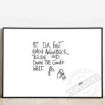 Handgeschriebenes Zitat auf Whiteboard: "Mit dir erst einen Augenblick teilen - und dann die ganze W.