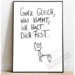 Einzigartiges handgezeichnetes Kunstwerk mit humorvollem Spruch und Tierillustration, ideal für mode.