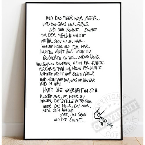 Ein Meer, Gras, Sonne, Natur, Nachdenkliches, Zitat, Ant, Illustration, Inspiration, Naturverbundenh.