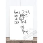Hochwertiges handgemaltes Zitat mit Katze und Hund, inspirierende Botschaft über Akzeptanz und Gleic.