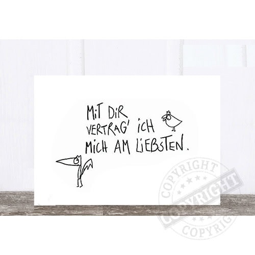Mit dir Vertrag: Ich mich am liebsten. (max. 100 Zeichen).
