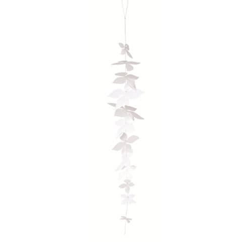 Blumenranke aus Papier, Dekoration für Hochzeiten und Events, elegante weiße Blumen.