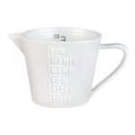 Hochwertige weiße Kaffeetasse mit Spruch "Ein Wenig Mehr Von Allen Bitte".