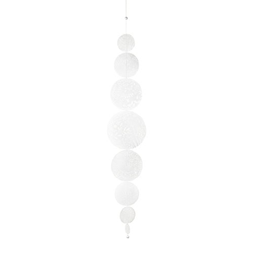 Hängende weiße Kugeln Dekoration, elegante Weihnachtsbaumkette, festliche Raumgestaltung, Fokko 18.
