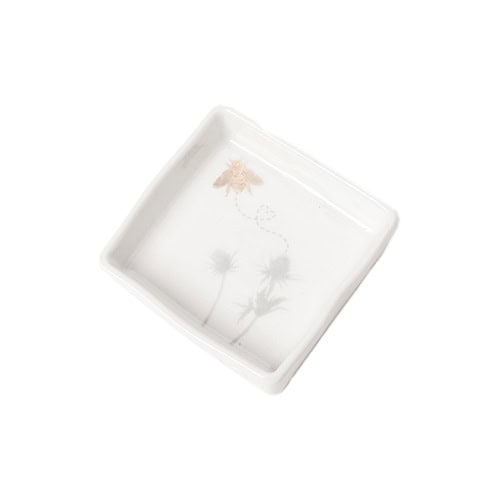 Weiße Porzellan-Schale mit zartem Blumenmuster, handgefertigt, elegant und hochwertig.