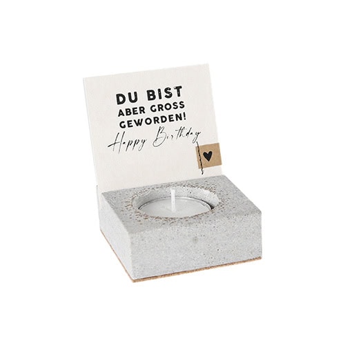 Hochzeitskerze mit personalisierter Glückwunschkarte für besondere Anlässe.