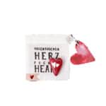 Herztasche mit Herzanhänger, romantisches Geschenk, Valentinstag, Liebe, Herzmotiv, Fokko 1883.