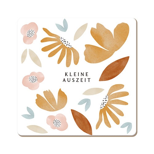 Kleine Auszeit - Minimalistisches Design mit Blumen und Blättern, entspannende Illustration für Ruhe.