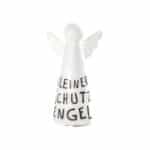 Schutzengel aus Stoff mit "Kleiner Schutzengel" Schriftzug, symbolisiert Schutz und Fürsorge.