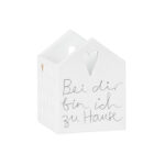 Einrichtung aus Keramik mit handgeschriebenem Spruch "Bei dir bin ich zu Hause" für gemütliches Zuha.