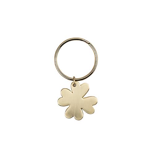 Schlüsselanhänger mit Kleeblatt Anhänger aus Gold, elegantes Accessoire für Glück und Stil.