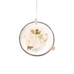 Dekoratives Glas mit Blumen und Katze, handgefertigt, für Wohnaccessoires.