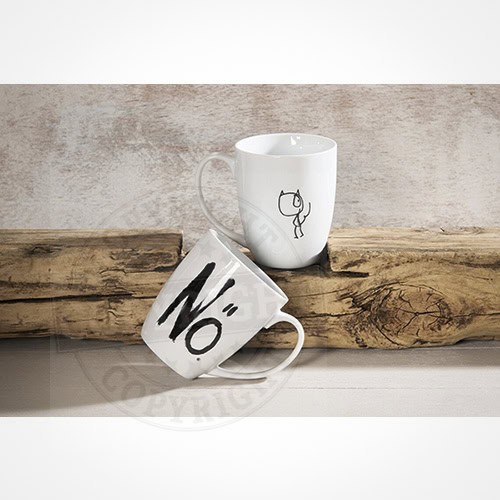 Keine Zustimmung, kein Kaffee - Tasse mit "No" Schriftzug und minimalistischem Design.