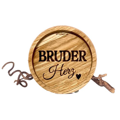 Hochwertiges Holzherz mit Gravur "Bruder Herz" für Bruder, Geschenkidee, Holzdekoration, liebevoll h.