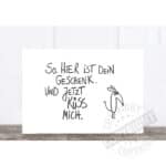 Einzigartiges handgeschriebenes Geschenk mit humorvollem Hase und liebevoller Botschaft in deutscher.