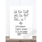 Einzigartiges handgeschriebenes Zitat auf weißem Hintergrund, humorvoll und motivierend.