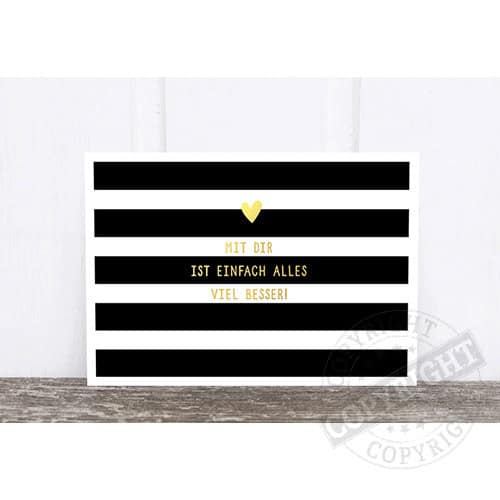 Glückwunsch-Brett mit inspirierendem Spruch in Schwarz-Weiß-Design, ideal für Motivation und positiv.