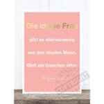 Perfekte Frau Zitat Poster mit inspirierendem Spruch für Motivation und Lebensweisheit.