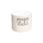 Hochzeitslicht Kerze mit "Hochzeitslicht" Schriftzug, romantische Dekoration für Hochzeiten.