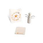 Hochwertige Geschenkartikel mit Herz, inklusive Geschenktüte, Engel-Decor und Notizblock für besonde.