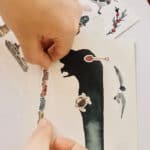 Bunte Tier- und Naturillustrationen auf Papier, handgefertigt, kreative Bastelarbeit, nachhaltiges K.