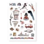 Hunde- und Meeresmotive, inklusive Leine, Krabbe, Leuchtturm, Hund, Spielzeug, Boot, Katze, Zug, und.
