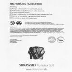 Temporäres Farbtattoo für Hautschutz und Dekoration, einfach anzuwenden und zu entfernen.