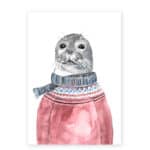 Hochwertige Illustration eines Seehundes in Pullover und Schal, ideal für Tierliebhaber und Wintermo.