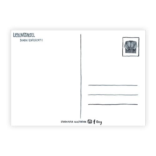 Hochwertige Postkarte mit Illustration eines Fächers, ideal für kreative Grußkarten und Postversa.