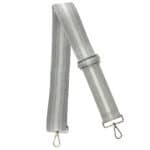 Damentaschegurt in silber mit Streifenmuster, verstellbar, für Handtaschen und Rucksäcke.