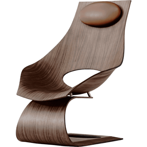 Holzstuhl mit ergonomischem Design und bequemer Sitzfläche, ideal für modernes Wohnen und Büro.