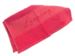 Handtuch mit "Langeoog" Schriftzug, ideal für Strand und Bad.