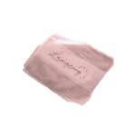 Weicher pinker Handtuch mit "Lounge" Stickerei, ideal für Badezimmer und Spa-Bereiche. Hochwertiges.
