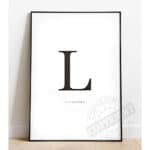 L Buchstabe Poster im minimalistischen Design, ideal für moderne Wanddekorationen.