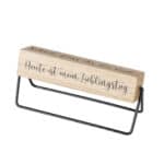 Hochwertiger Holz-Notizblockhalter mit Gravur "Heute ist mein Lieblingstag" für stilvolle Notizen.